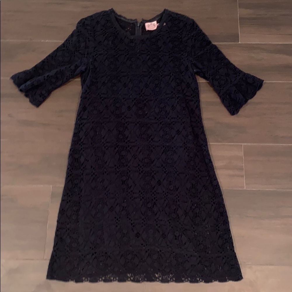 Juicy Couture Black Lace Bell Sleeve Dress w/ Slip